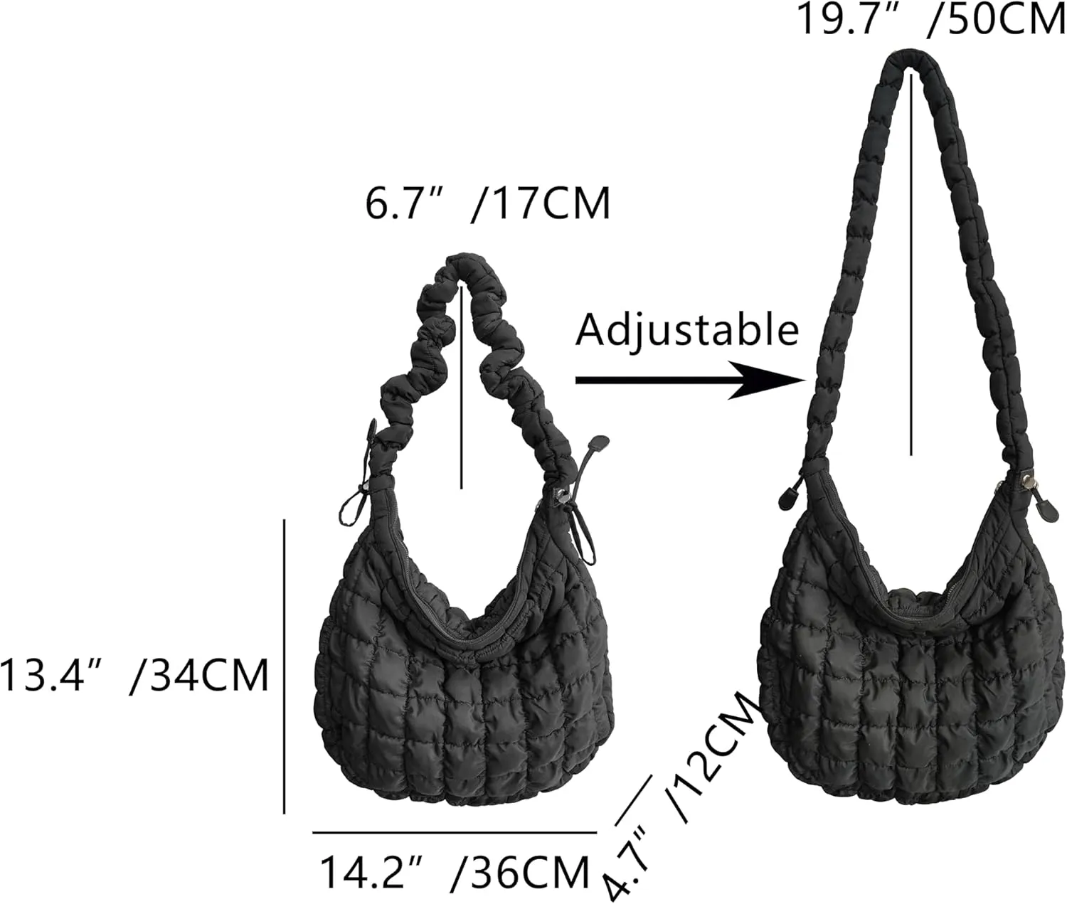 Quilted Tote Bag for Women Puffer Bag Lightweight Padding Shoulder Purse Hobo Bags Satchel Handbag Cloud Bags with Zip 2025
