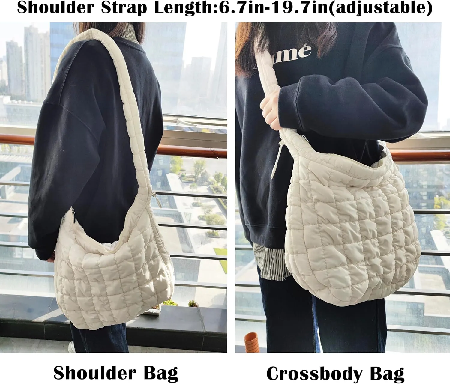 Quilted Tote Bag for Women Puffer Bag Lightweight Padding Shoulder Purse Hobo Bags Satchel Handbag Cloud Bags with Zip 2025
