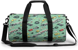 Race Car Pattern Novelty Large Duffel Bag Lightweight Gym Bag Travel Tote Bags