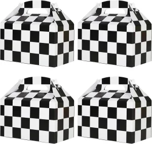 Racing Flag Gift Bags 24 Pcs Checkerboard Treat Box favor Snack Goody Cardboard Bag Perfect For Gift Giving And Racing Compete In Speed Theme Party Favors Decorations Supplies