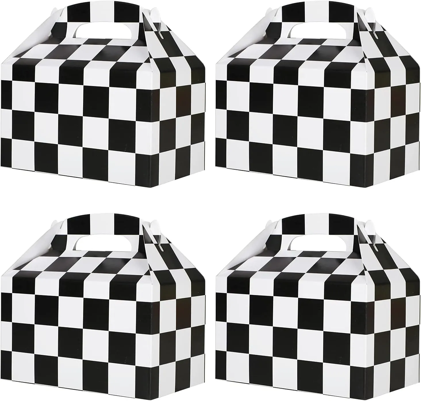 Racing Flag Gift Bags 24 Pcs Checkerboard Treat Box favor Snack Goody Cardboard Bag Perfect For Gift Giving And Racing Compete In Speed Theme Party Favors Decorations Supplies