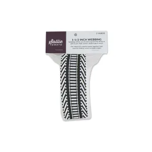 Railroad Track Black/White Webbing 1-1/2in x 3 yd