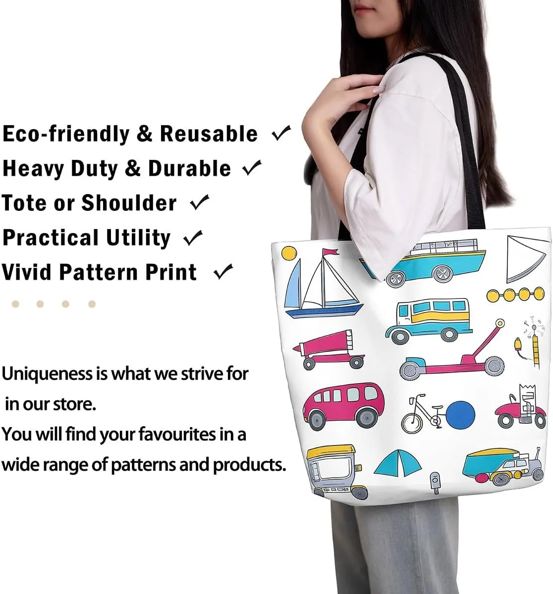 Rainbow Canvas Tote Bag,Butterfly Tote Bag,Cartoon Rainbow Colorful Sun Clouds Shopping Grocery Bags