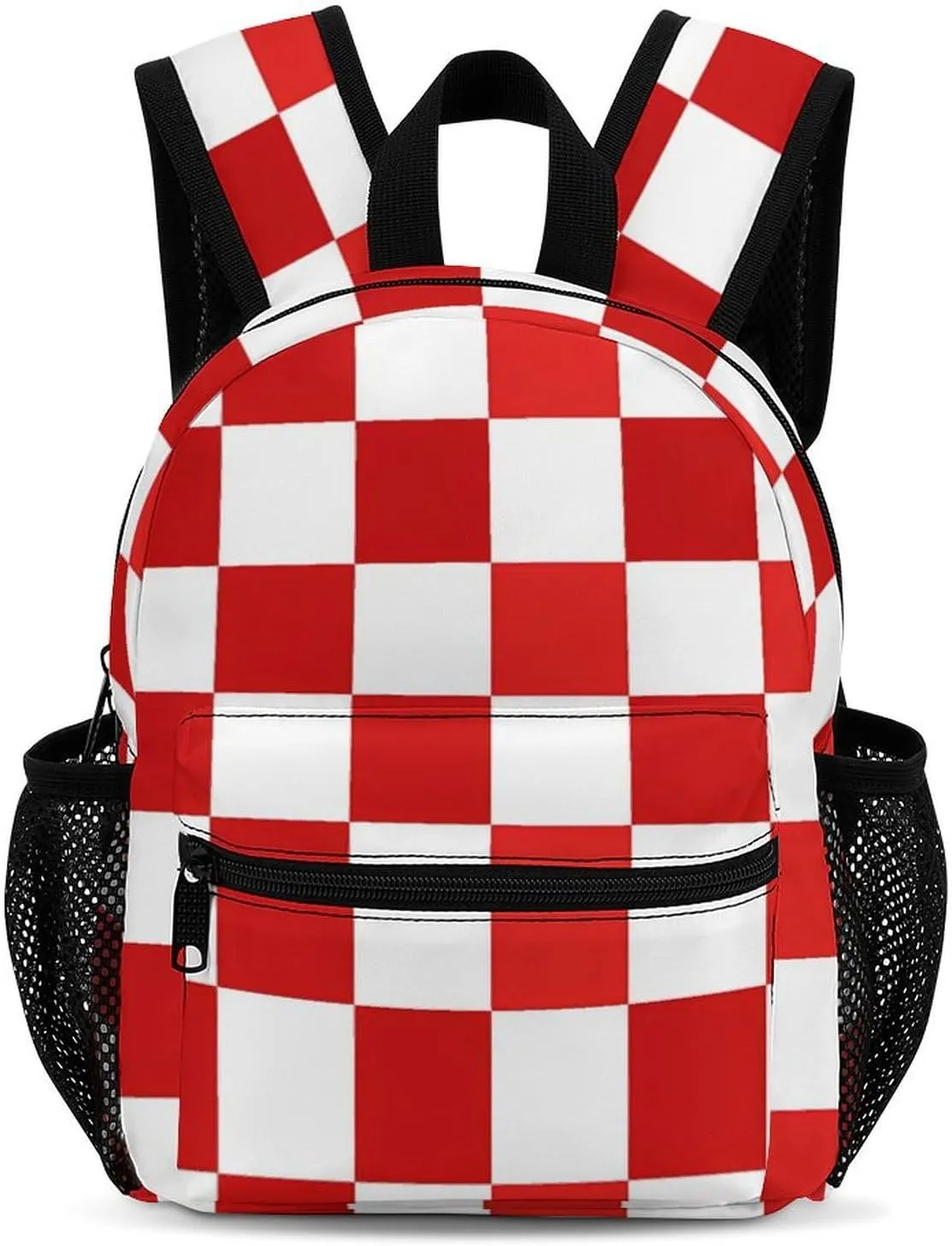 Red And White Checkered Backpack Cute Laptop Bag Mini Shoulder Bags Travel Casual Daypacks 13 Inch
