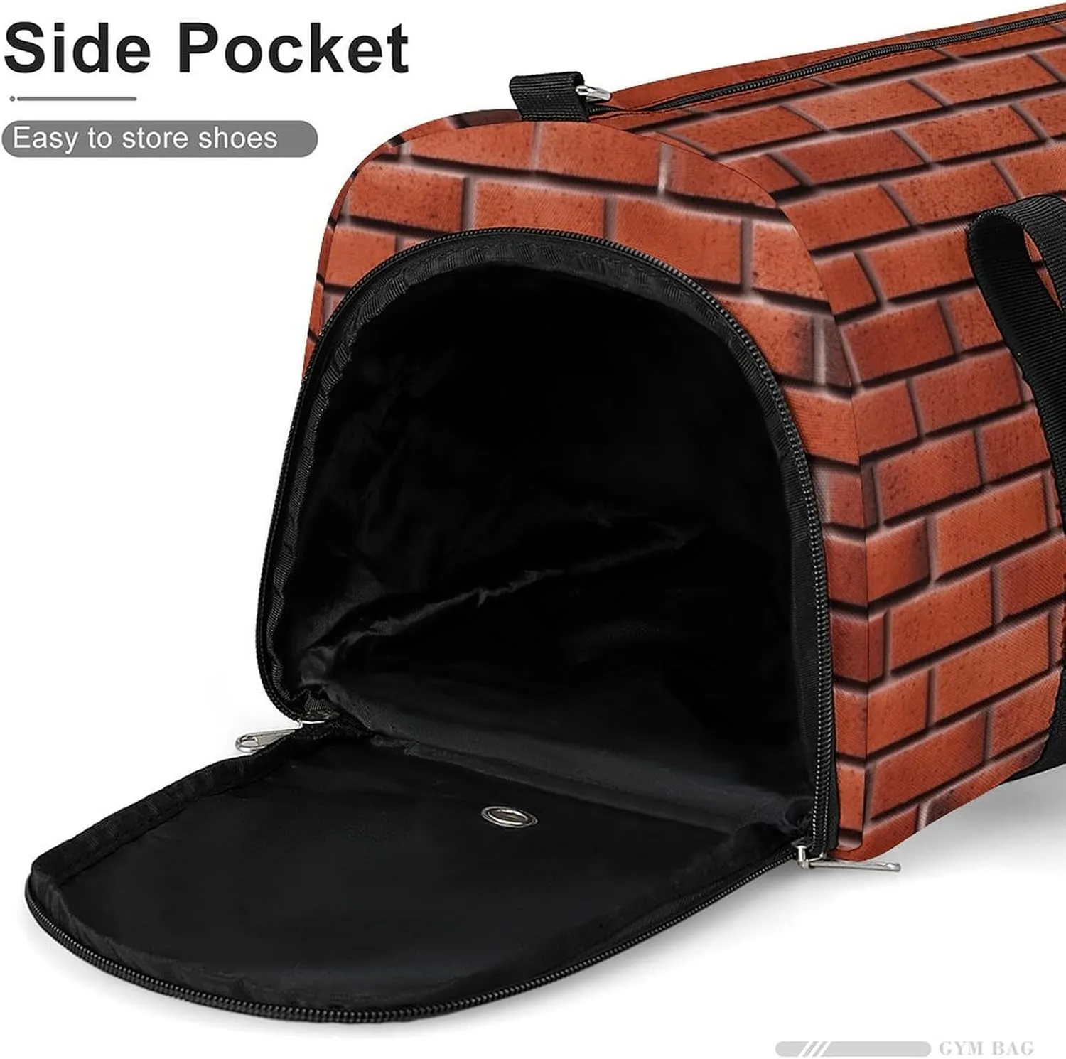 Red Brick Wall Sports Gym Bag Carry on Holdalls for Men Small Duffel Bags for Women with Shoe Compartment