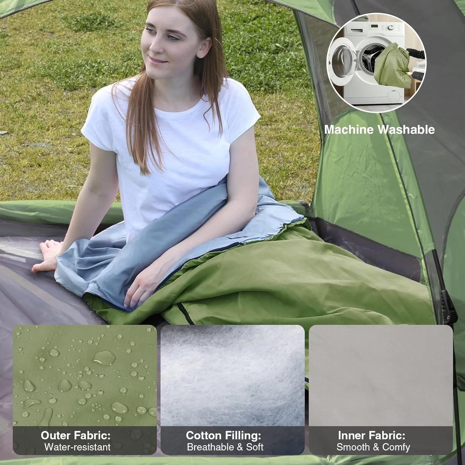 REDCAMP Ultra Lightweight Sleeping Bag for Backpacking, Comfort for Adults Warm Weather, with Compression Sack
