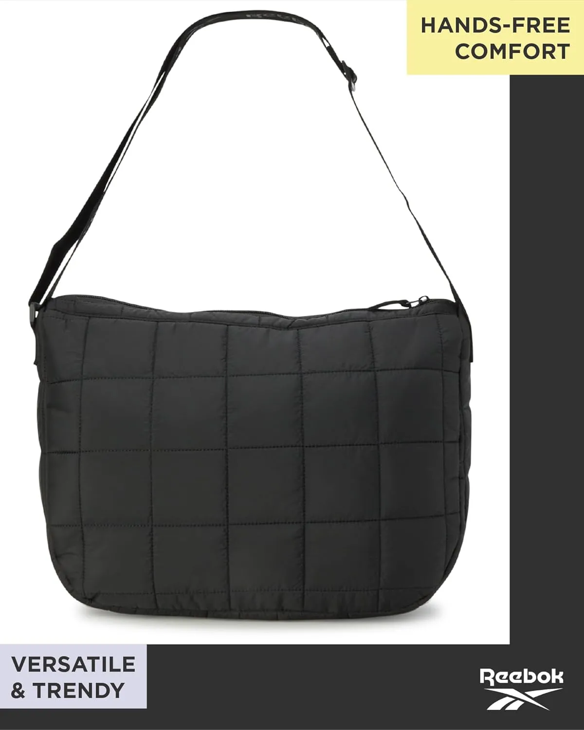 Reebok Quilted Puffer Tote Bag - Small Lightweight Shoulder Purse for Women