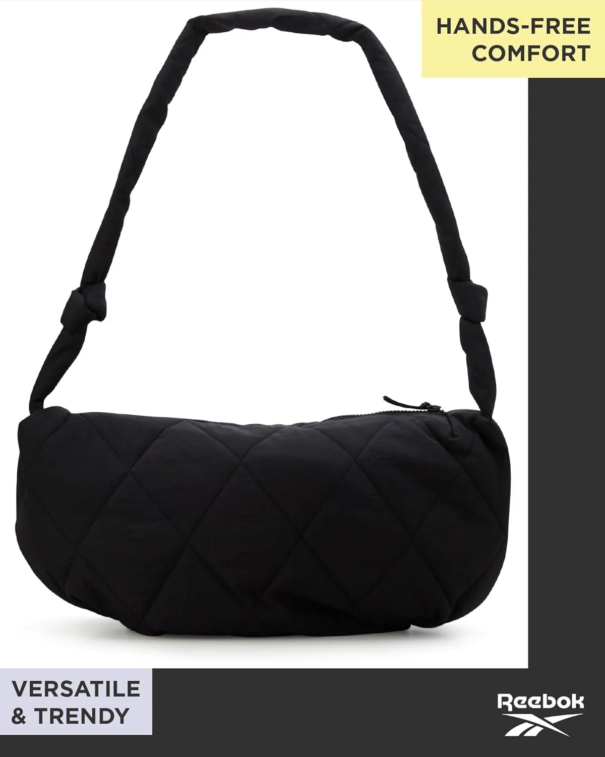 Reebok Quilted Puffer Tote Bag - Small Lightweight Shoulder Purse for Women