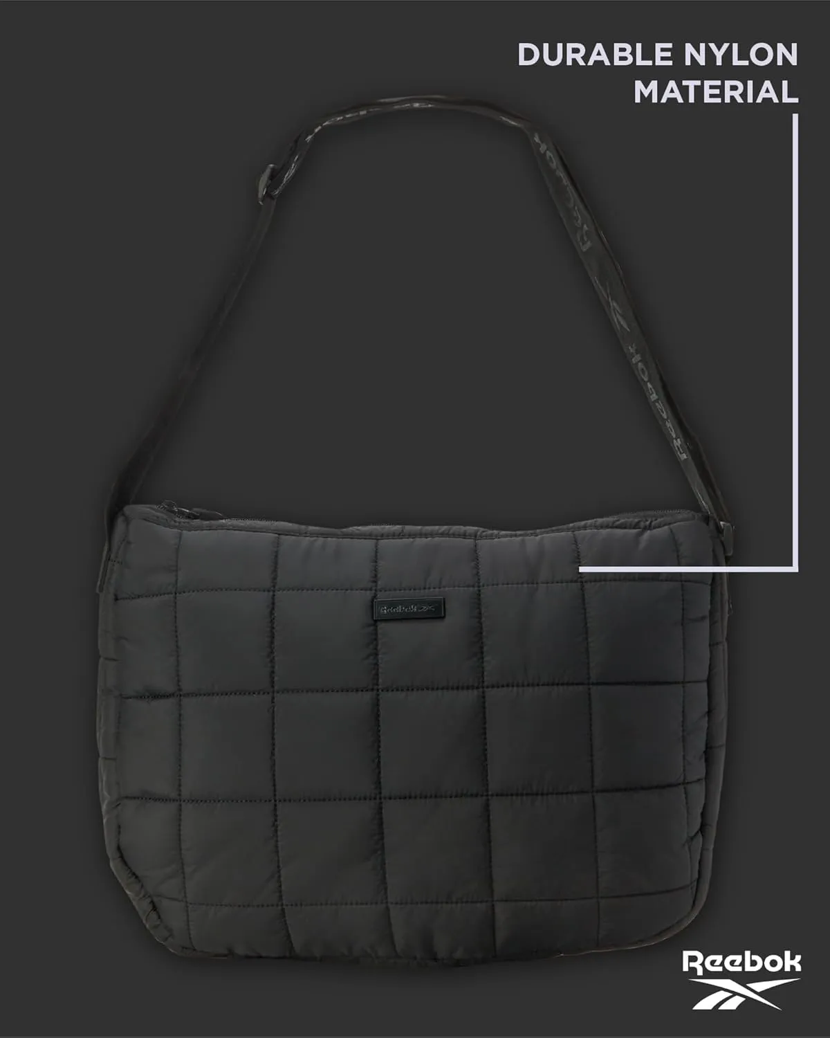 Reebok Quilted Puffer Tote Bag - Small Lightweight Shoulder Purse for Women