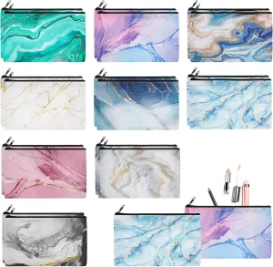 Reginary 20 Pieces Cosmetic Bag for Women, Roomy Makeup Bags with Zipper Toiletry Bag Pouch Travel Packing Accessory Organizer Gifts, 7 x 4.3 Inches (Marble)