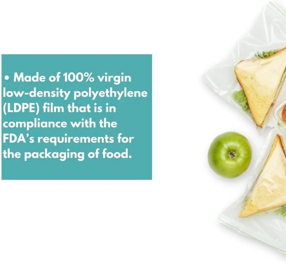 Resealable Poly Bags for Storage, 9 x 12 Inch, 1000 Pack, 4 Mil, Zipper Lock Closure, Reclosable Plastic Zip Bags, Plain