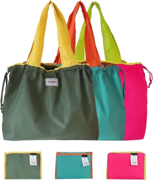 Reusable Grocery Bags, Colorful Shopping Bags,Machine Washable,Foldable,Durable,Lightweight,Set of 3 (Green,Lake Blue,Fuchsia)
