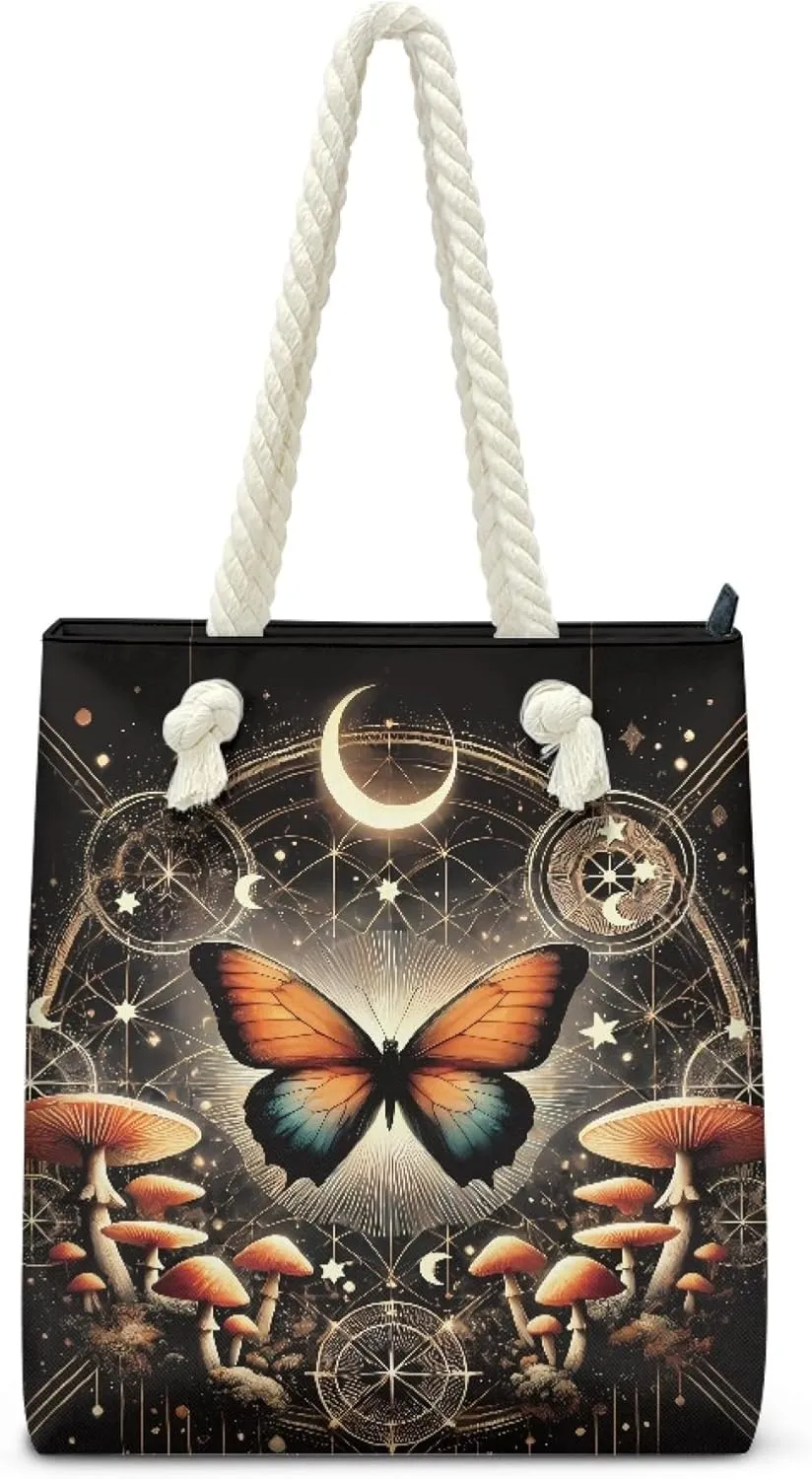 Reusable Grocery Bags Large Capacity Zipper Tote Bag Lightweight Beach Tote for Women