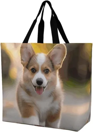 Reusable Grocery Bags Sticking Out Tongue Shopping Bag Lightweight Shoulder Bags Large Tote Bag for Travel Work Handbag