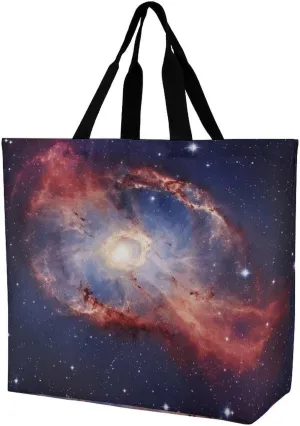 Reusable Grocery Bags Universe Gala Shopping Bag Lightweight Shoulder Bags Large Tote Bag for Travel Work Handbag