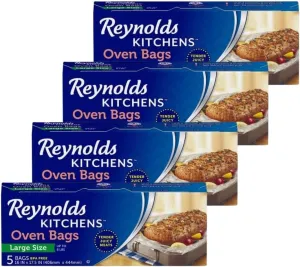 Reynolds Oven Cooking Large Size for Meats & Poultry (up to 8-Pounds) (5 Count, Pack of 4)