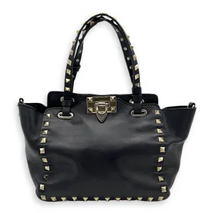 Rockstud Top handle bag in Calfskin, Silver Hardware