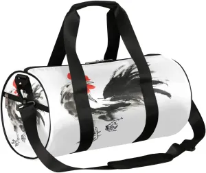 Rooster Art Gym Bag Small Gym Duffel Bags for Men Women Overnight Weekender Bag Lightweight Sport Duffle Bag Carry On Gymbag