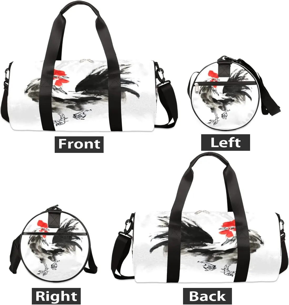 Rooster Art Gym Bag Small Gym Duffel Bags for Men Women Overnight Weekender Bag Lightweight Sport Duffle Bag Carry On Gymbag