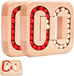 Rotating Magic Bean Fingertip, Wooden Spinning Magic Cube, Rotating Magic Bean Fingertip Wood Puzzles,Fidget Puzzles Interactive, Funny Bean Brain Teaser Sensory Puzzle (2pcs)
