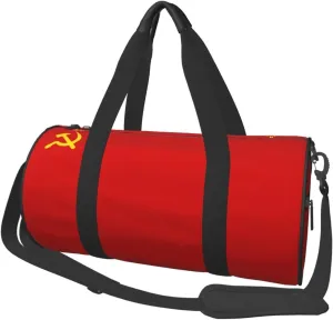Round Duffle Bag Flag of The Soviet Unisex Travel Bag Duffle Bag