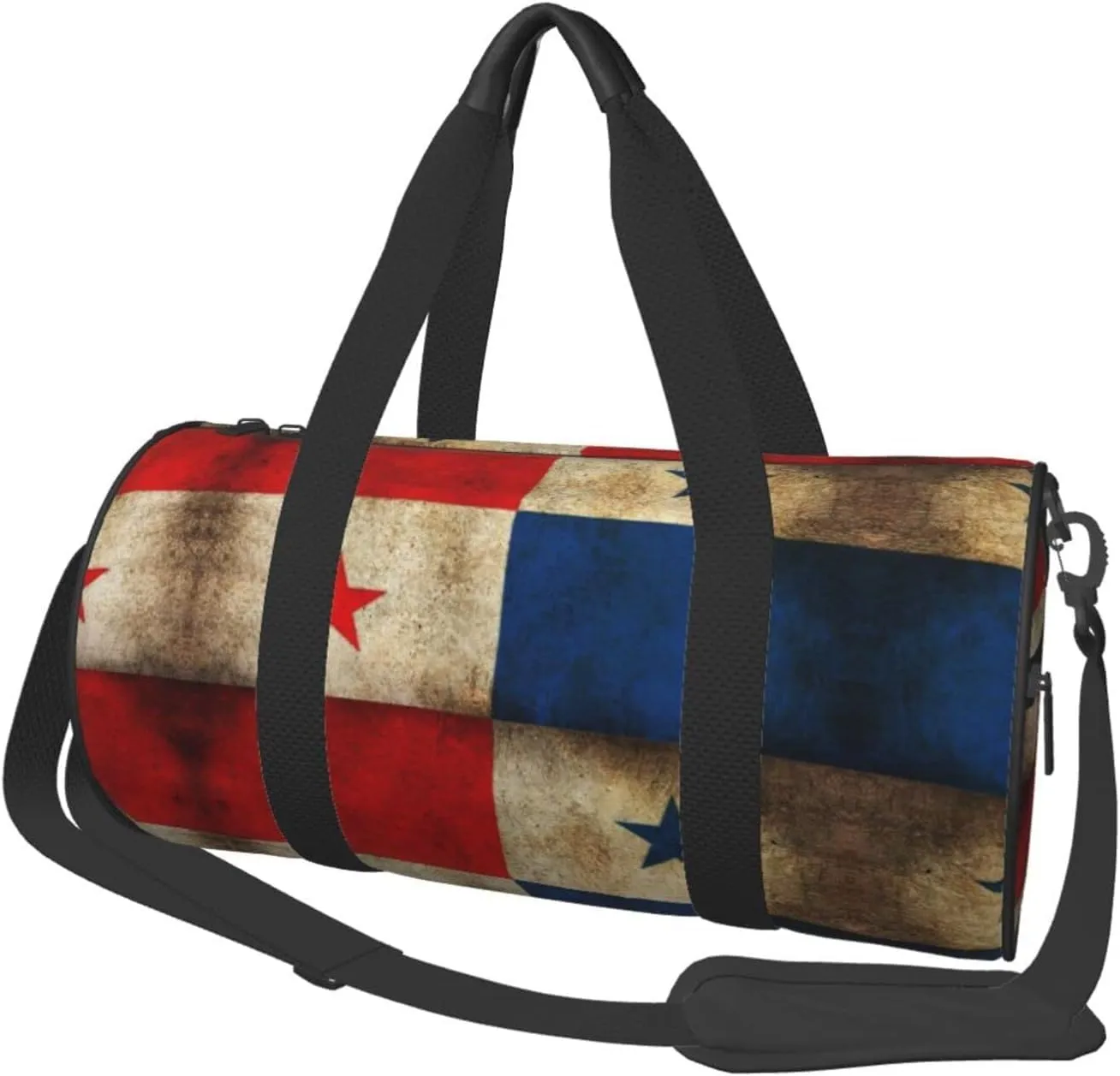 Round Duffle Bag Grunge Retro Panama Flag Unisex Travel Bag Duffle Bag