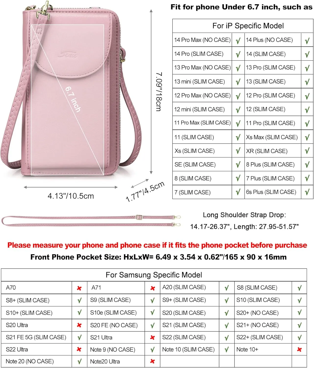S-ZONE Small Crossbody Bags for Women Cell Phone Purse RFID Blocking Wallet Purses with Credit Card Slots