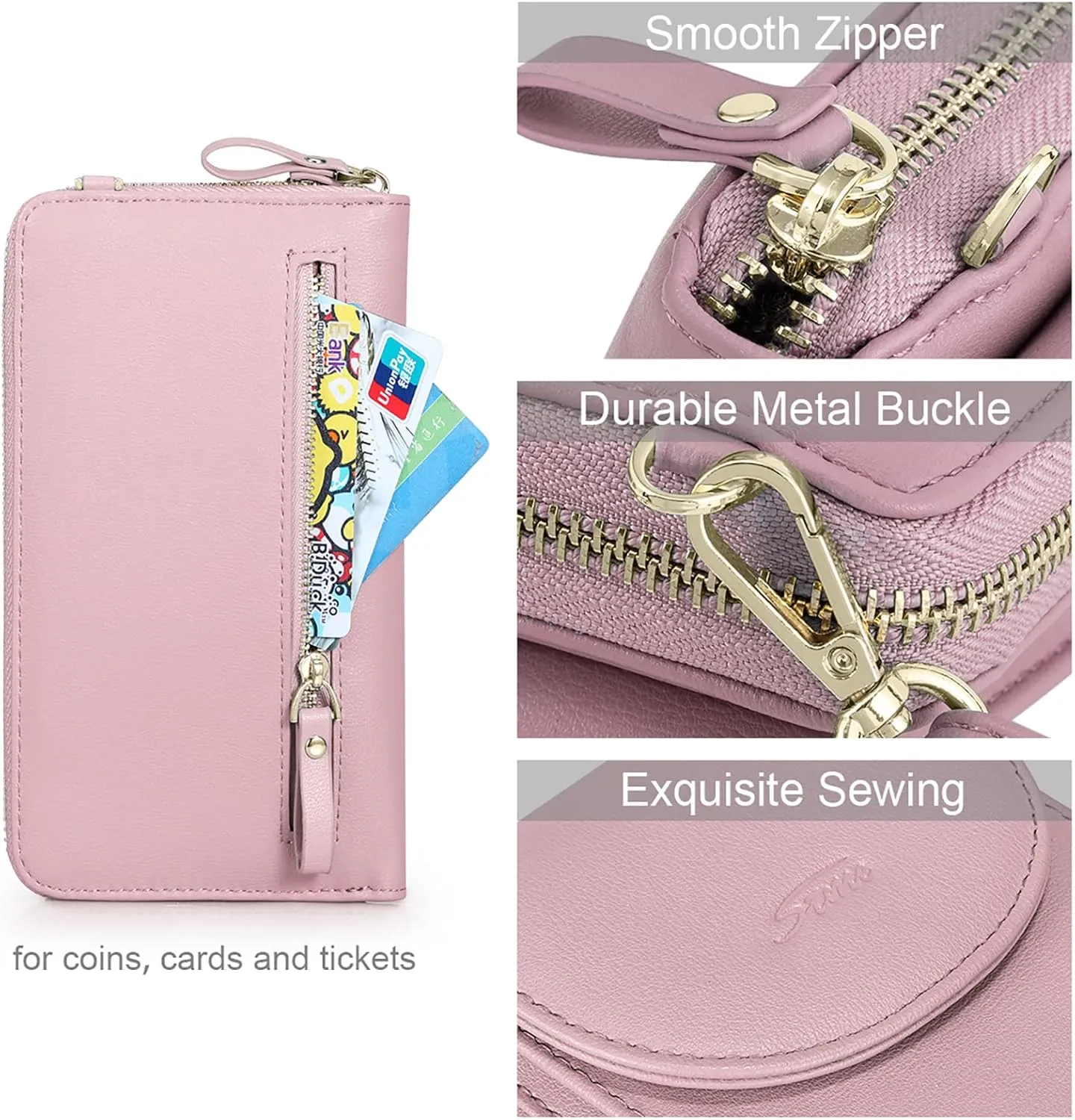 S-ZONE Small Crossbody Bags for Women Cell Phone Purse RFID Blocking Wallet Purses with Credit Card Slots