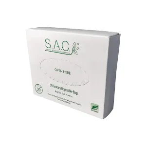S.A.C. Sanitary napkin and tampon courtesy disposal bags. Case of 24 boxes.
