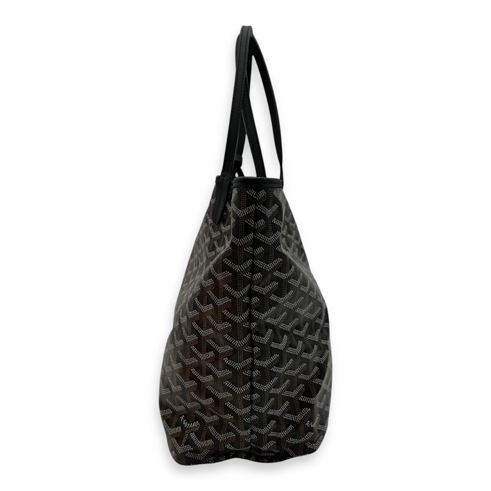 Saint Louis Tote Bag PM Black in Coated Canvas, Silver hardware