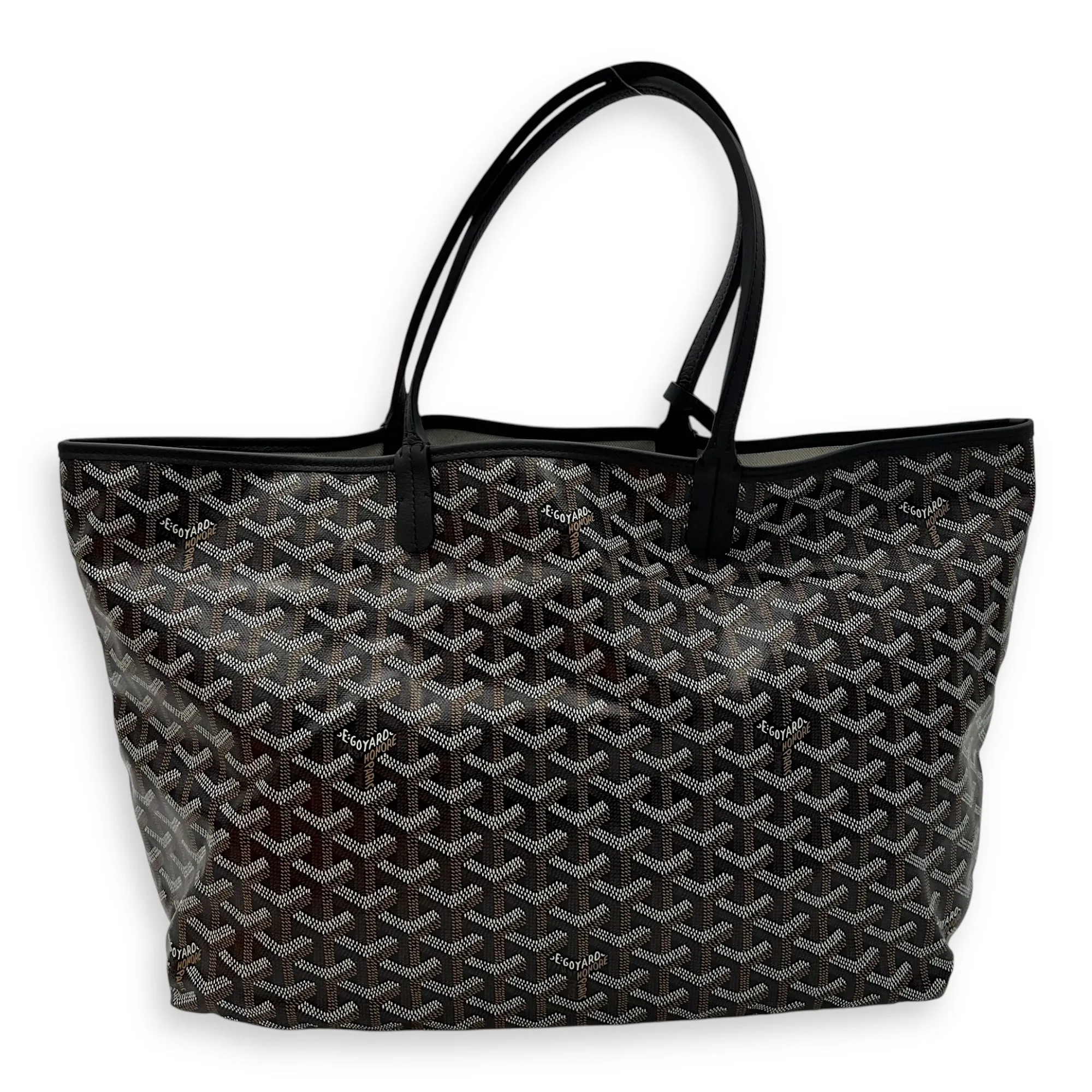 Saint Louis Tote Bag PM Black in Coated Canvas, Silver hardware