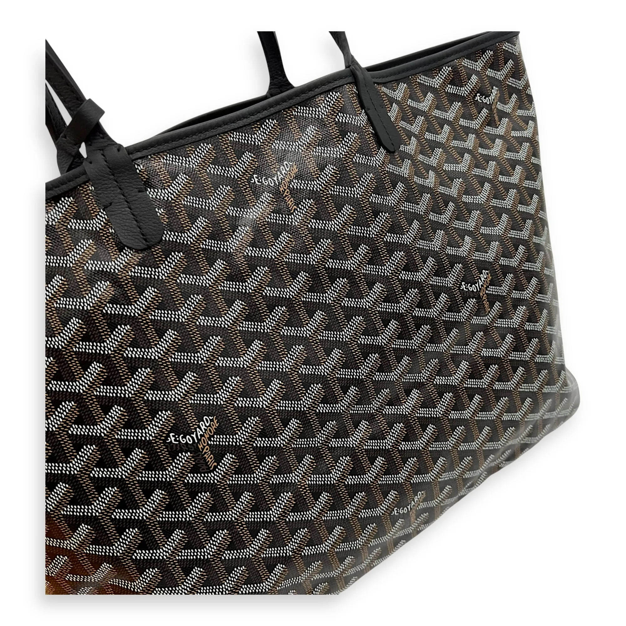 Saint Louis Tote Bag PM Black in Coated Canvas, Silver hardware