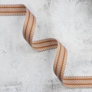 Sallie Tomato - Railroad Track Tan/White Webbing - 1-1/2" - STWMD-RRTW - One Yard
