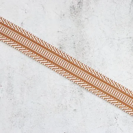 Sallie Tomato - Railroad Track Tan/White Webbing - 1-1/2" - STWMD-RRTW - One Yard