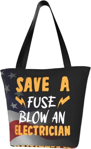 Save A Fuse Blow An Electrician Fashion Shoulder Bag Large Capacity For Man Or Woman