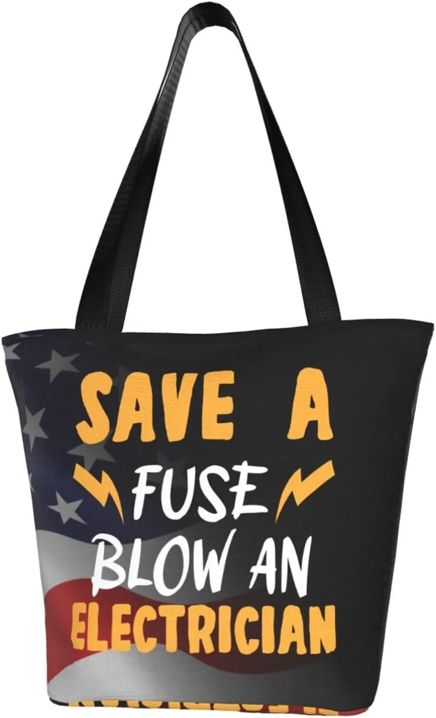 Save A Fuse Blow An Electrician Fashion Shoulder Bag Large Capacity For Man Or Woman