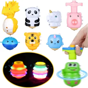 SCIONE 10 Pcs LED Light Up Spinning Tops Party Favors for Kids, Goodie Bags Stuffers for Kids, Birthday Return Gifts, Treasure Box Toys for Classroom Prize