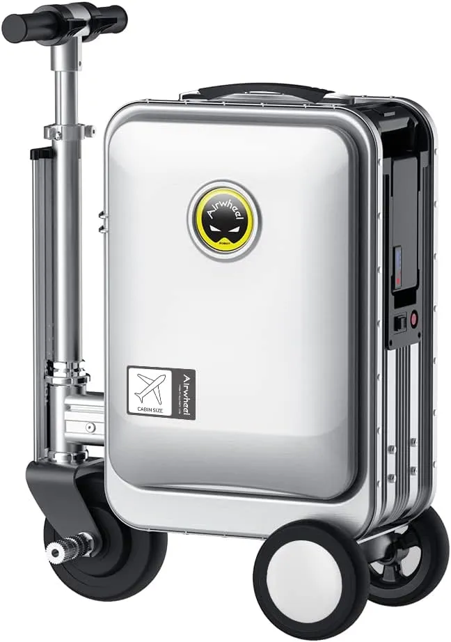 SE3S Smart Riding Luggage Electric Suitcase Scooter with Removable Battery (silver)