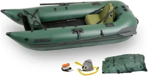 Sea Eagle 285 Frameless Inflatable 9’ Pontoon Fishing Boat - 1 Person- Lightweight, Portable-Perfect for Hunting & Fishing-Sets up in 5 Minutes