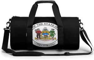 Seal_of_Delaware.svg Novelty Large Duffel Bag Lightweight Gym Bag Travel Tote Bags