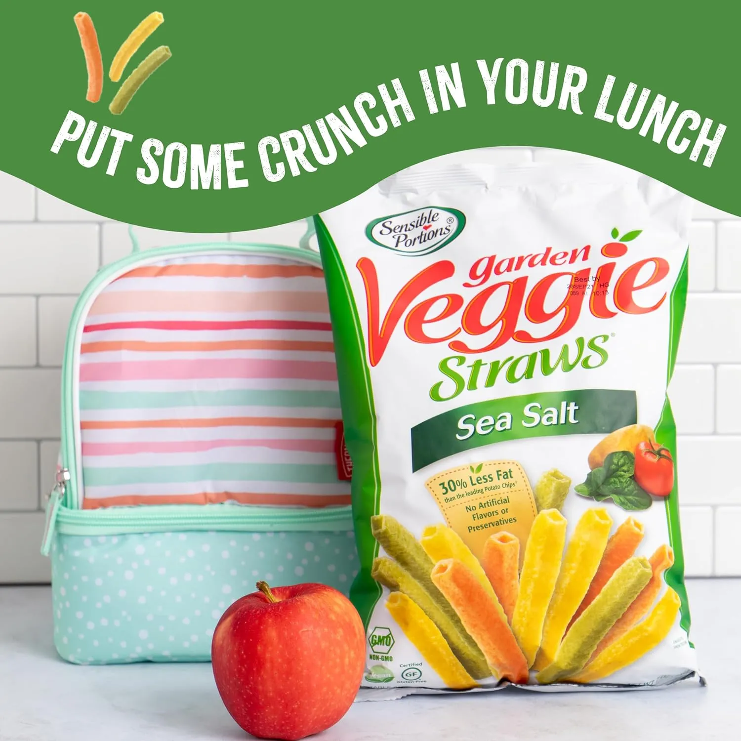 Sensible Portions Garden Veggie Snacks - Veggie Straws, Snack Size, Sea Salt, 1 Oz (Pack of 24)