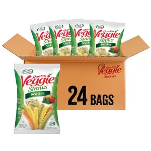 Sensible Portions Garden Veggie Snacks - Veggie Straws, Snack Size, Sea Salt, 1 Oz (Pack of 24)