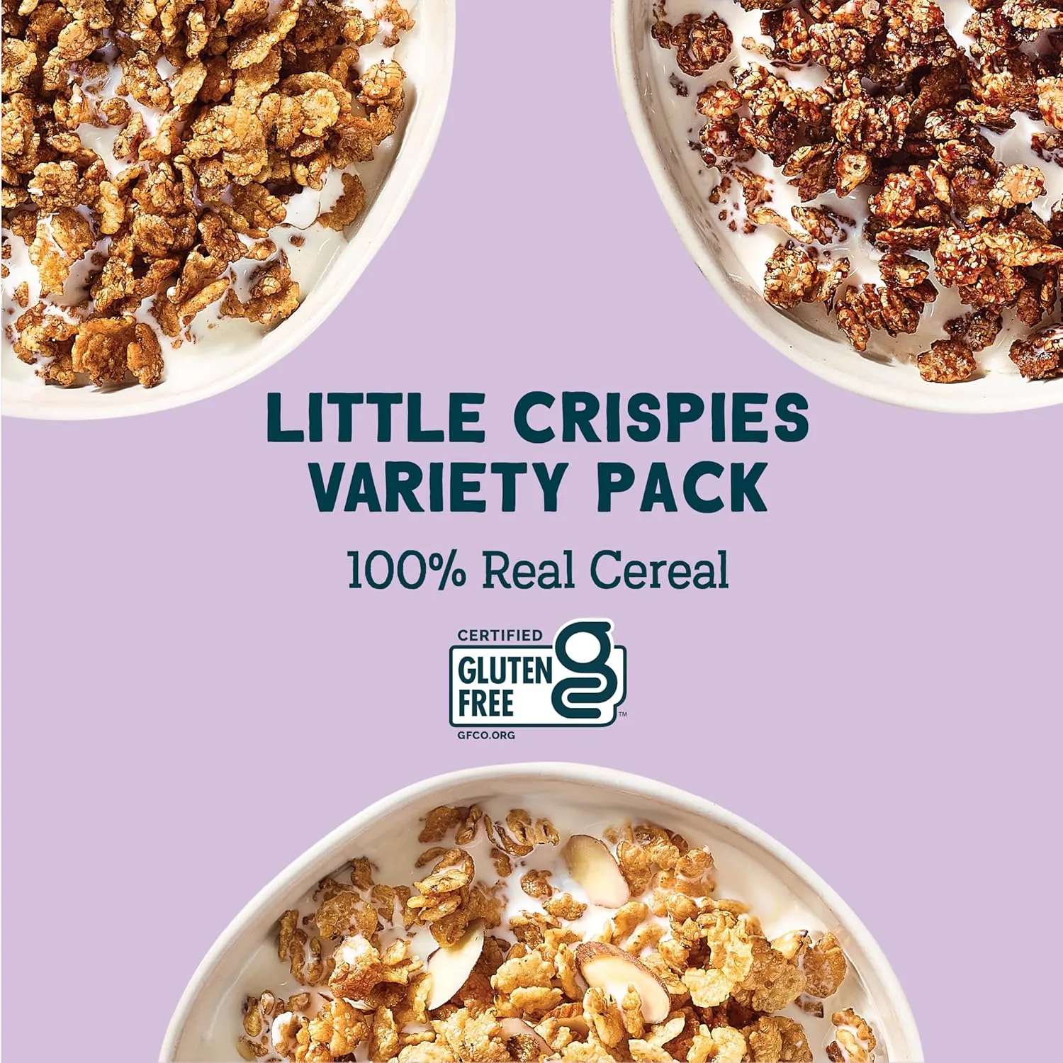 Seven Sundays Little Crispies Cereal, High Protein, Gluten-Free Kids Snack & Breakfast – Made with Real Ingredients, No Sugar Alcohols – Healthy Alternative for Breakfast, 8 oz Bags (Pack of 3), Variety Pack
