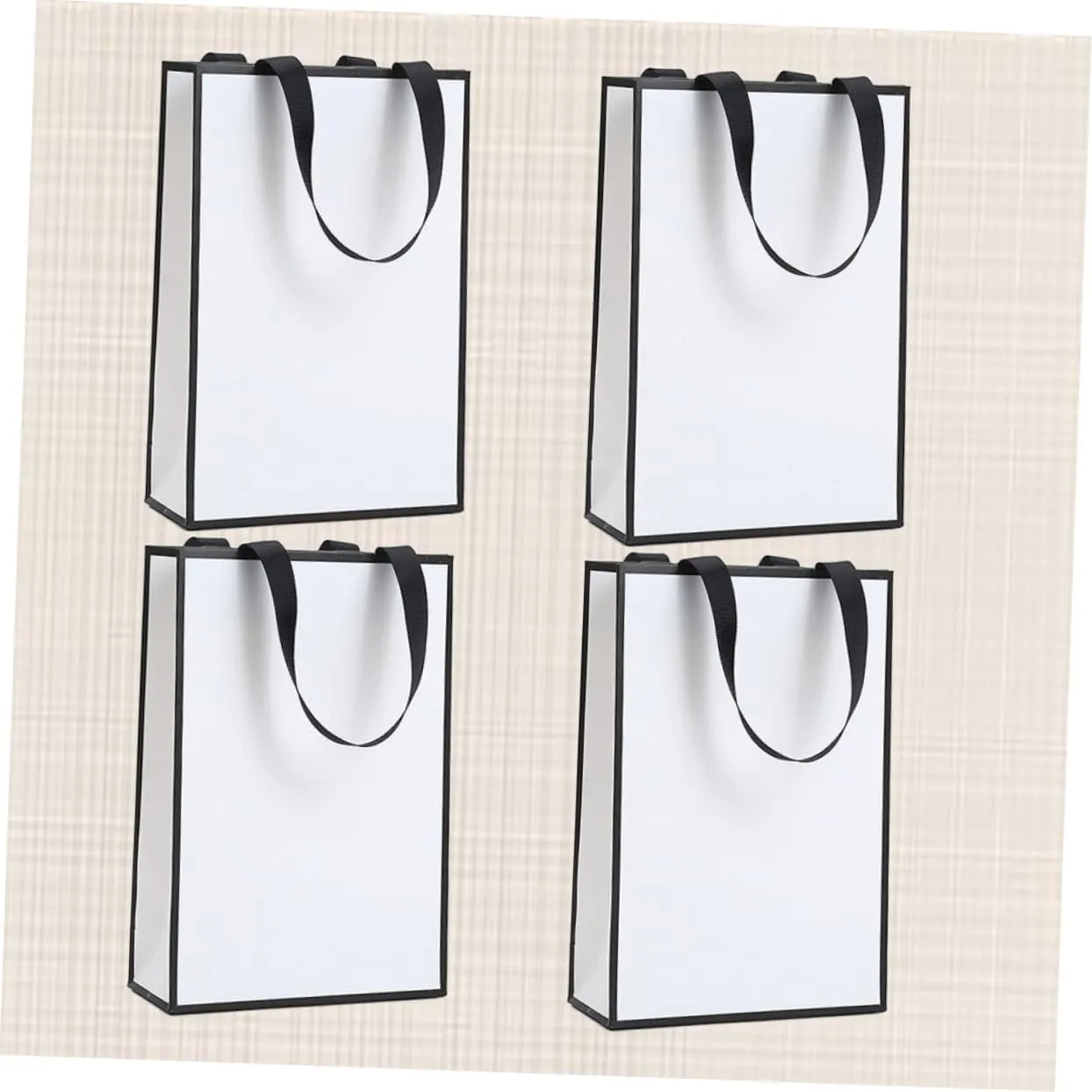 SEWOART Portable Jewelry Packaging Sack 4pcs Kraft Paper Bag with Lasting Rope Flat Bottom