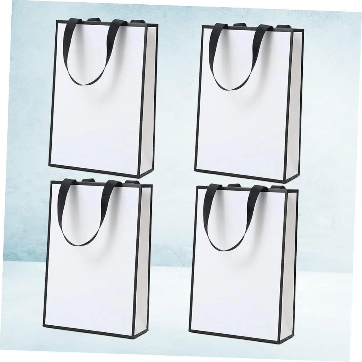 SEWOART Portable Jewelry Packaging Sack 4pcs Kraft Paper Bag with Lasting Rope Flat Bottom
