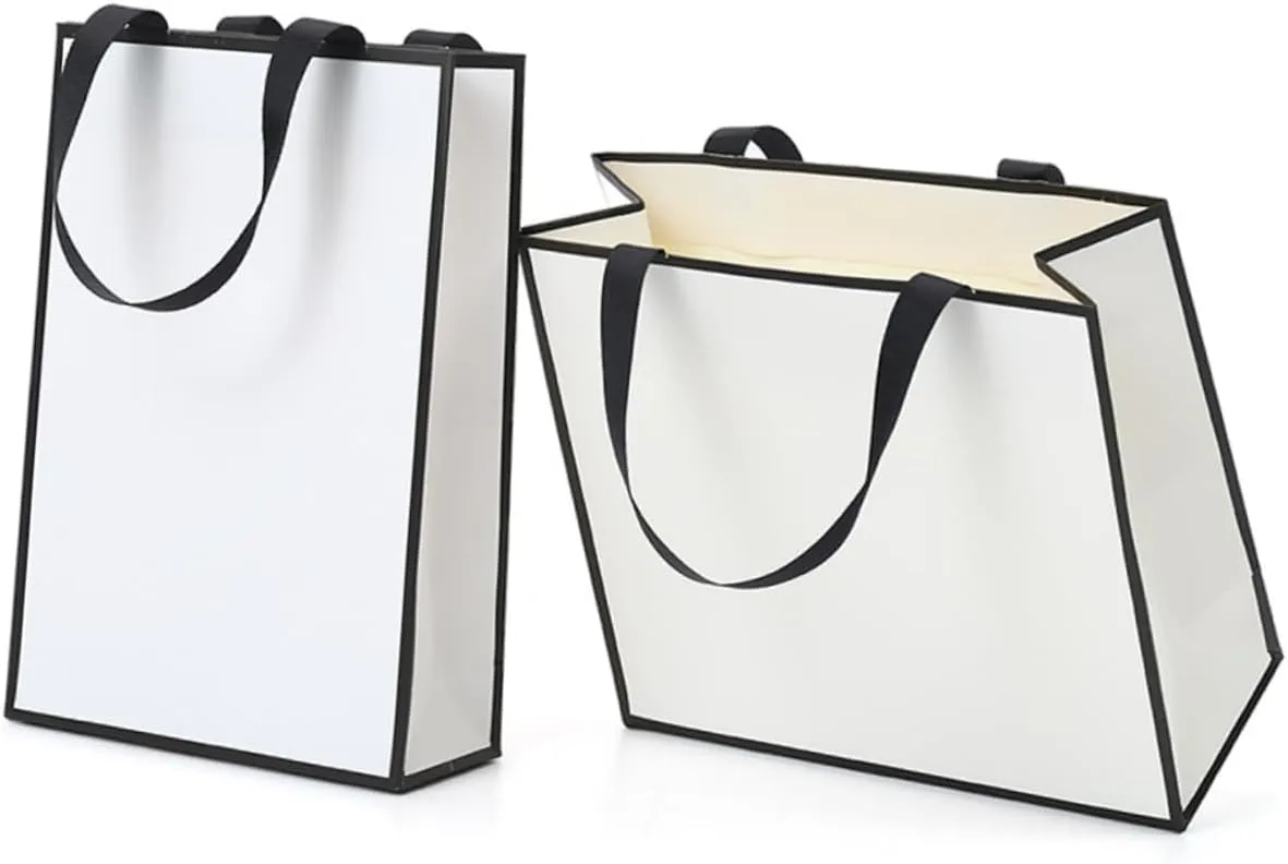 SEWOART Portable Jewelry Packaging Sack 4pcs Kraft Paper Bag with Lasting Rope Flat Bottom