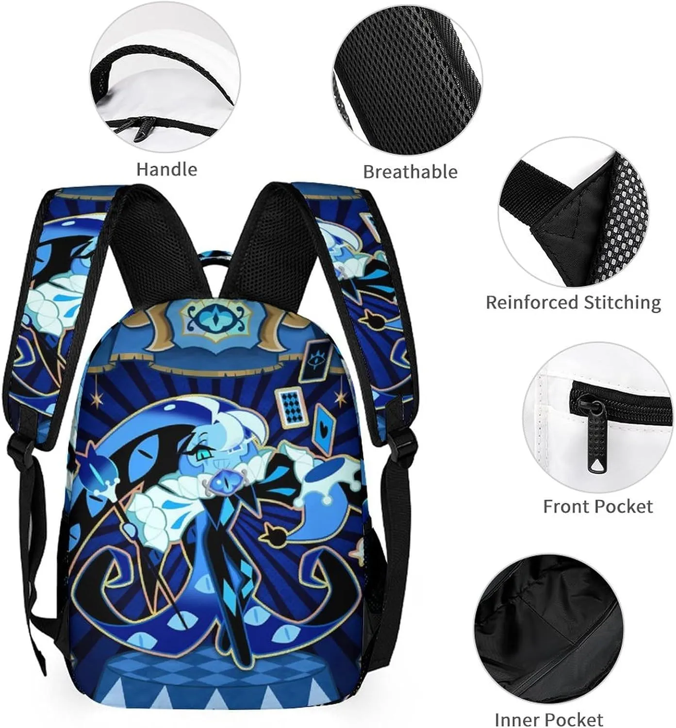 sha_dow Blue milk Backpack Large Capacity Laptop Bags Lightweight Multifunction Daypack for Daily/Work/Sport
