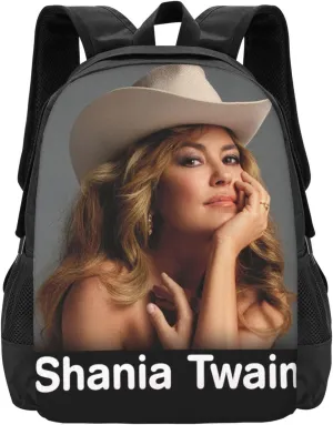 Shania Great Artist Twain Laptop Backpack Sport Bags Work Rucksack Lightweight Travel Bags Unisex Adult Casual Daypack for Indoor Notebook Bag