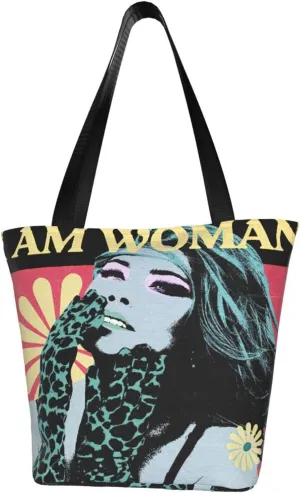 Shania Music Twain Reusable Grocery Bag for Kitchen Shopping Bags Tote Bags with Zipper for Women Lightweight Daily Handbag Storage Shoulder Bag for Activity