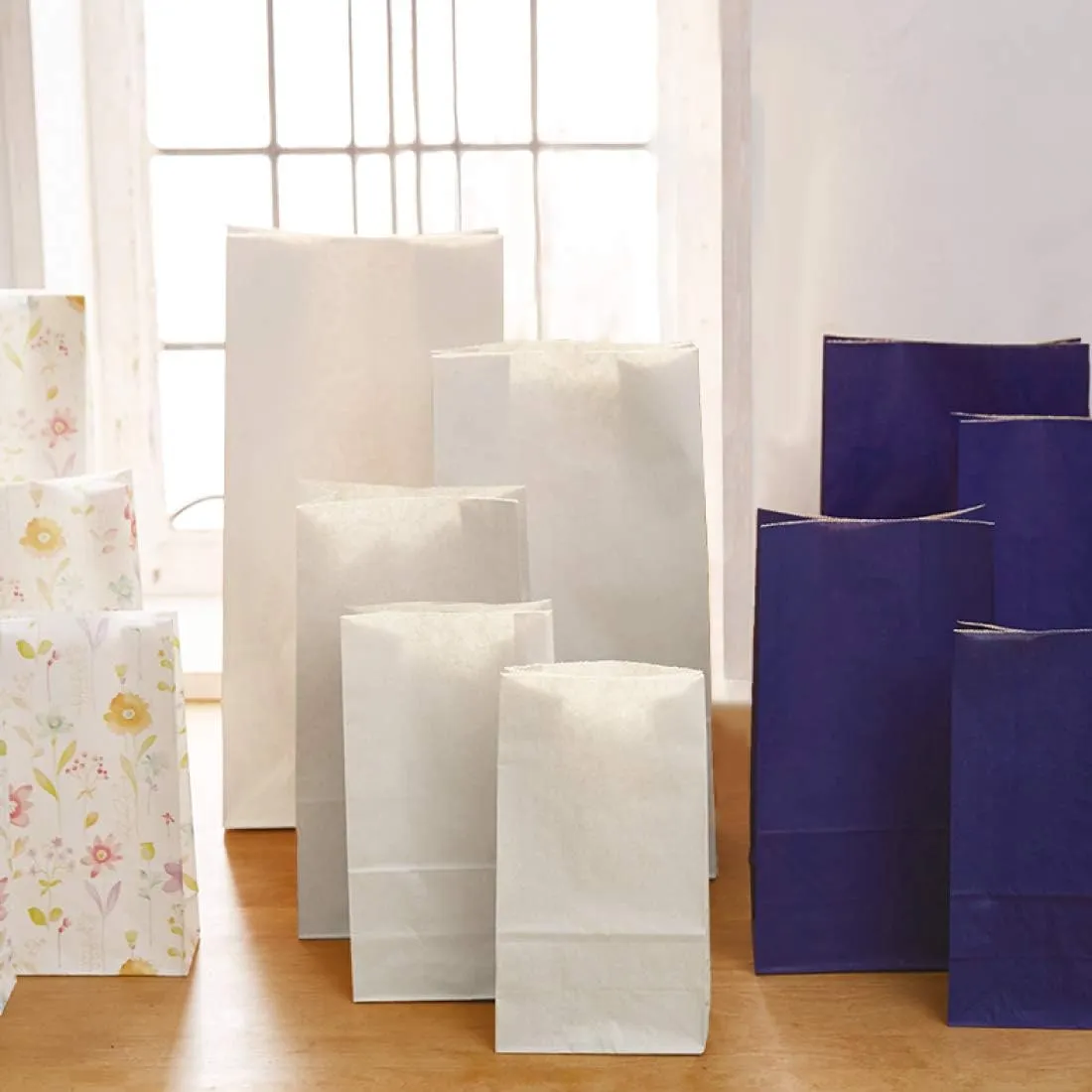Shimojima 004052400 Heiko Square Sole Paper Bags, No.4, 5.1 x 3.1 x 9.3 inches (13 x 8 x 23.5 cm), 100 Sheets